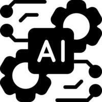 Future Tech AI Solid Style Icon vector