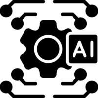 AI Process Solid Style Icon vector