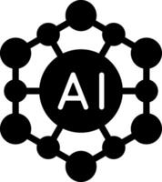 AI Model Solid Style Icon vector