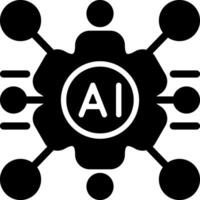 Cognitive AI Solid Style Icon vector