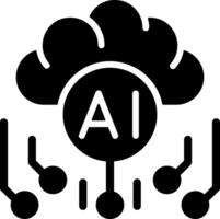 AI Brainstorm Solid Style Icon vector