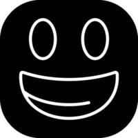 Grinning Face Solid Style Icon vector