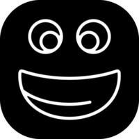 Grinning Face Big Eyes Solid Style Icon vector