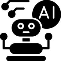 Robotic AI Solid Style Icon vector