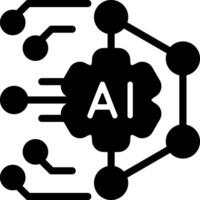 AI Algorithm Model Solid Style Icon vector