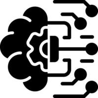 Smart AI Solid Style Icon vector
