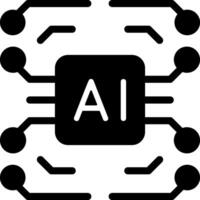 AI Chip Solid Style Icon vector