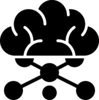AI System Solid Style Icon vector