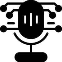 AI Speech Recognition Solid Style Icon vector