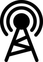 Communication Tower Black Eps Icon vector