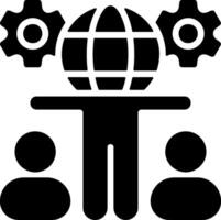 Multinational Team Solid Style Icon vector