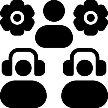 Supportive Team Solid Style Icon vector