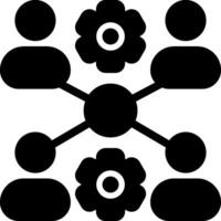 Cross Functional Team Solid Style Icon vector