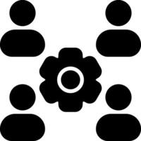 Collaborative Workflow Solid Style Icon vector