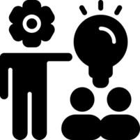 Teamwork Lightbulb Solid Style Icon vector