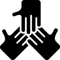Cooperation Hands Solid Style Icon vector