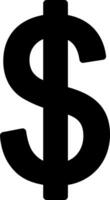 Black Dollar Sign Icon vector
