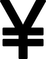Yen Symbol Solid Style Icon vector