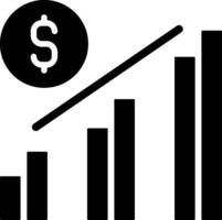 Financial Chart Solid Style Icon vector
