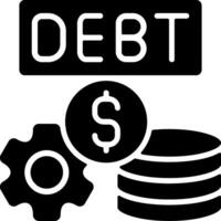 Debt Management Solid Style Icon vector