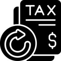 Tax Return Solid Style Icon vector
