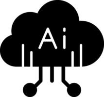 Artificial Intelligence Solid Style Icon vector