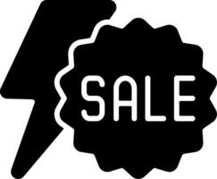 Flash Sale Solid Style Icon vector