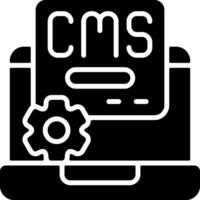 Content Management System Solid Style Icon vector