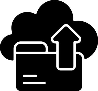 Cloud Backup Solid Style Icon vector
