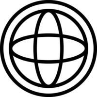 Black Globe Outline Icon vector
