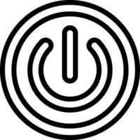Power Button Black Outline Icon vector
