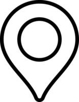 Black Location Outline Icon vector