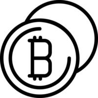 Black Bitcoin Outline Icon vector