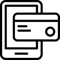 Mobile Wallet Outline Icon vector