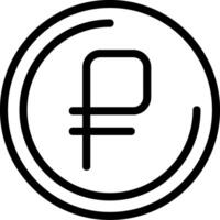 Ruble Outline Icon vector