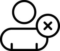 Black Delete Contact Outline Icon vector