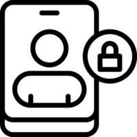 Encryption Contact Outline Icon vector