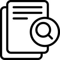 Outline Search Document Icon vector