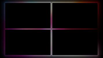 Four horizontal gradient neon frame - background loop video