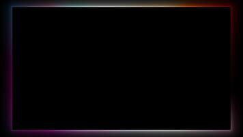 Horizontal gradient neon frame - background loop video