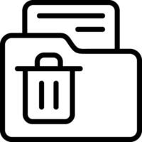 Delete Folder Outline Style Icon vector