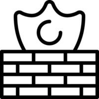 Firewall Outline Style Icon vector