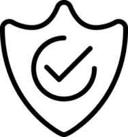 Security Shield Outline Style Eps Icon vector