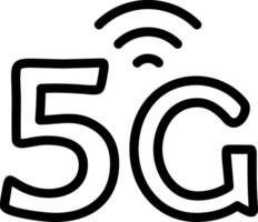 5G Outline Style Icon vector