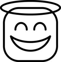 Smiling Face with Halo Black Icon vector