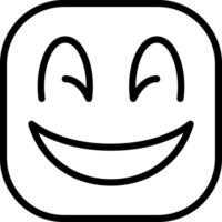 Grinning Face Smiling Black Icon vector