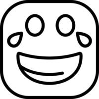 Face with Tears of Joy Black Icon vector