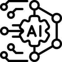 AI Algorithm Model Black Icon vector