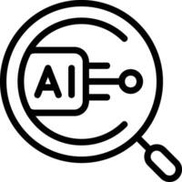 AI Research Outline Eps Icon vector