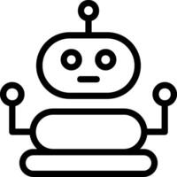 AI Robot Black Icon vector